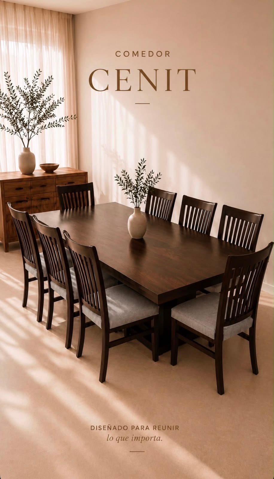 Comedor Cenit rectangular para ocho personas
